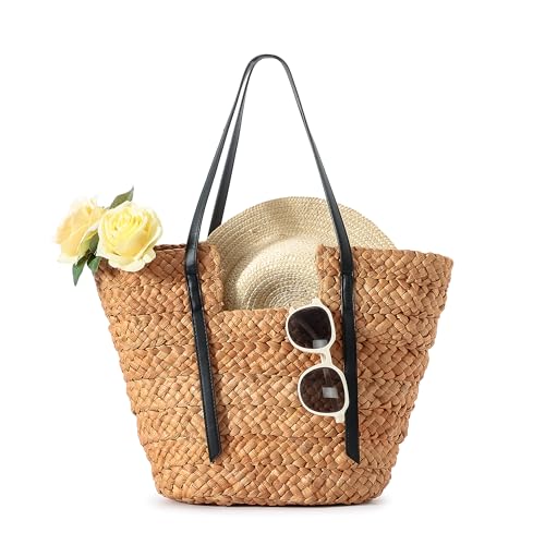Herald Large Handmade Straw Purses for Women, Summer Beach Natura...