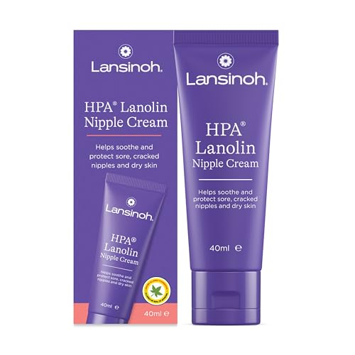 Lansinoh HPA Lanolin Nipple Cream - 40ml - Sore Nipples Cracked Skin Breast Feeding 100% Natural Hypoallergenic Tasteless & Odourless BPA BPS-free Breastfeeding Hospital Bag Maternity Essentials