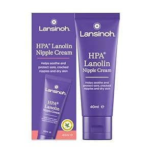 Lansinoh HPA Lanolin Nipple Cream – 40ml – Sore Nipples Cracked Skin Breast Feeding 100% Natural Hypoallergenic Tasteless & Odourless BPA BPS-free Breastfeeding Hospital Bag Maternity Essentials
