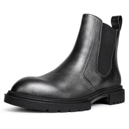 Image of Men's Premium Leather Chelsea Boots | Double Elastic Gussets & Breathable OrthoLite Anti-Odor Insoles | Slip-Resistant Rubber Outsole, Leather Lined for All-Day Comfort (Casual & Work)