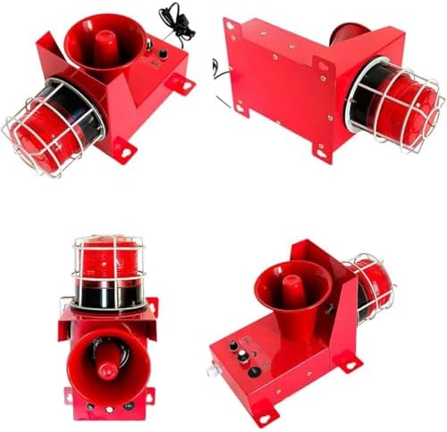 130DB Industrial Sound & Light Alarm Siren, Waterproof IP65, Adjustable Volume for Factories, Terminals & Home Security (24V) - Reliable Safety Warning System
