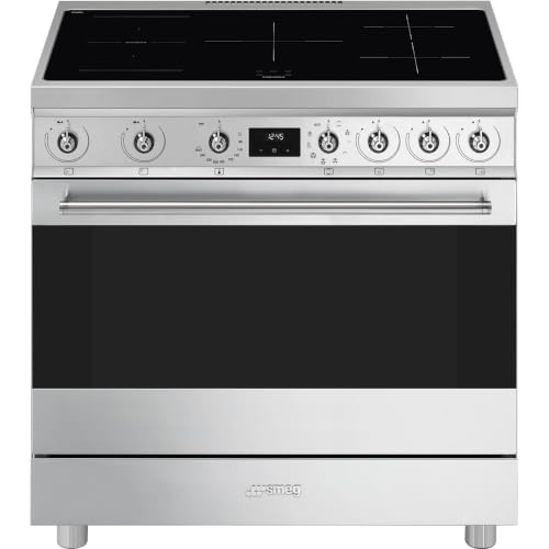 Smeg Classic C9IMX 2 Cuisinière pose libre largeur : 89.8 cm profondeur : 59.8 cm hauteur : 91.5 cm classe B acier inoxydable