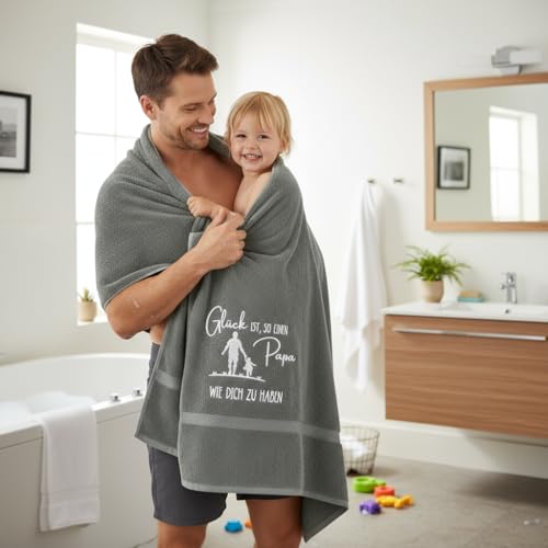 kiimiipa Papa Geschenk Handtuch,Geschenk FüR Papa Bestickt HandtüCher 50x100,Bester Papa Geschenke Vatertagsgeschenk,Geburtstagsgeschenk FüR VäTer,Geschenk FüR Vatertag Weihnachten (Papa -1)