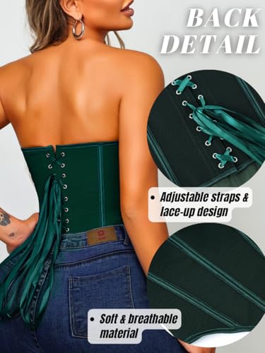 Image of ChiaoLezhee Heart Corset Top For Women, Sexy Concert Outfits Going Out, Strapless Crop Top, Overbust Bustier