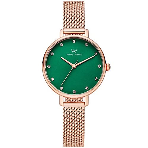 KFJHD Watches Welly Merck Watch Ladies Simple Fashion Quartz Watch Watch Ultra-Thin Impermeable Girls Watch Green Girlfriend's Gift Cover
