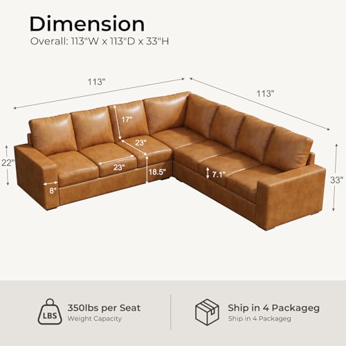 Luxury Leather Sectional Couch Modern