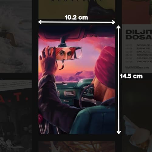 Image of Diljit Dosanjh (Set of 40) | Diljit Dosanjh Mini Posters (15 x10 cm) | Mini Posters of Diljit Dosanjh's songs for Wall, Bedroom, Living room | Punjabi Singer Diljit Dosanjh | Double Tape Included