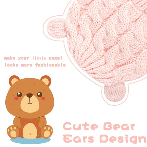 Image of RAOEXI Unisex Baby Toddler Hat and Mitten Set Winter Knitted Thick Warm Beanie Cap Gloves for Infant Boys Girls
