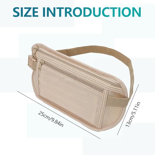Image of 2 pcs Travel Money Belt, Waist Wallet, Hidden Pouch for Passport, Phone, Keys, Credit Cards, Ideal for Women, Men, Travel, Daily Use, Outdoor, Gym, Running, Biking, Shopping (2 colors)