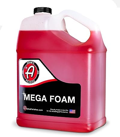 Adam’s Mega Foam Shampoo Gallon - pH Neutral Wash Soap Designed for Maximum Foam Suds in Your Bucket, Foam Cannon or Gun, Sponge, Mitt, Chamois - Won’t Strip Or Remove Wax Sealant or Ceramic Coating