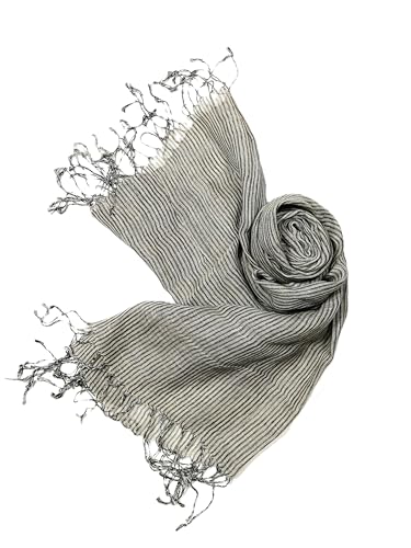Image of Shanlin Unisex Natural Color 100% Linen Scarves for Men and Women