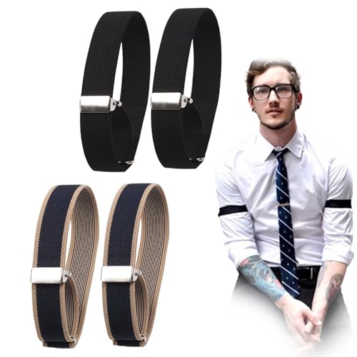 Reggimaniche Regolabili, 2 Paio Supporti Per Camicia Bracciale, Bracciali Camicia, Elastico Manica Braccio Camicia, Reggimaniche Camicia Ferma Camicia Bracciali Antiscivolo Regolabili