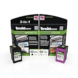VersaInk-Nano 62 MXL Titan-Magnetic Black & Color 2-Pack - Compatible with HP 62 Black, Works with HP Envy 7640, 5660, 5540, OFFICEJET 5740,5743,5741,8040,5744,250 Mobile,200 Mobile