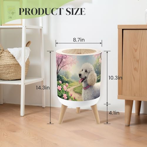 Caneca de basura redonda con tapa y patas 7L miniatura 3