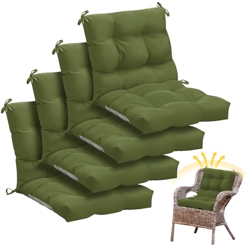 Marsui 4 Pcs Outdoor Indoor High Back Chair Cushions Patio