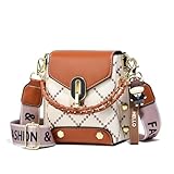 Xiaoyu Small Crossbody Bags for Women Fashion Cell Phone Purse Shoulder Handbags with Wide Strap (Brown)