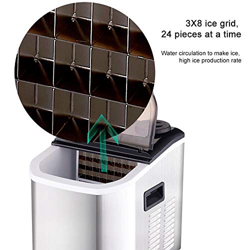 Máquina portátil para hacer hielo, 48 lbs/24h, 24 cubos miniatura 3