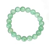 RWGSNB Edelstein Armband, Natürliches Myanmar Grünes Jade Edelsteinarmband Runde Perlen Steinarmbänder Elastische Armbänder Reiki Yoga Perlenarmband für Frauen Männer 6Mm