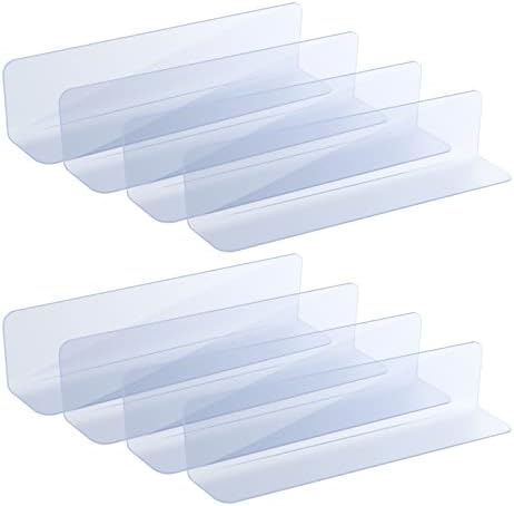 WHALE STORE 8 Packs Acrylic Couch Blocker, Transparent Under Bed Blocker 15.74" L x 3.14" H for Prevent Things from Getting Under The Furniture Comes with Strong Tape for Hard Surface Floors Only