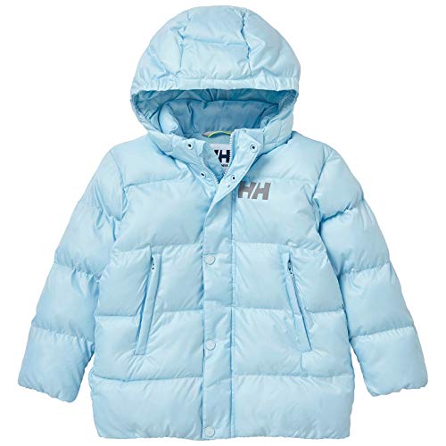 Helly Hansen Vika Puffy Insulated Water Repellant Hooded Jacket Abrigo de Vestir, 640 Ice Blue, 6 Unisex niños