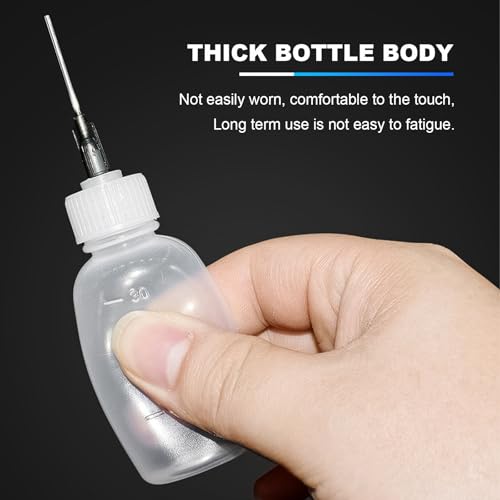 Omawrf Frasco aplicador de cola de 30 ml - 6 frascos conta-gotas de plástico espremíveis com agulha