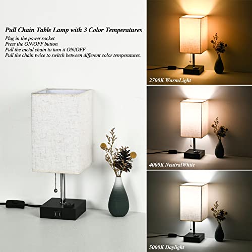 Comzler Usb Bedside Table Lamp, Comzler Bedroom Lamp With 3 Color Temperatures thumb #1