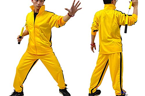 Survêtement Bruce Lee taille 1m65 ensemble jaune ajusté sans pli