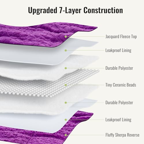 Image of Uttermara Weighted Blanket for Adults Queen Size 20lbs 60x80 inches, Dual Sided Soft Jacquard Sherpa Weighted Blankets, Thick Heavy Blanket for Sleeping and Calming, Purple