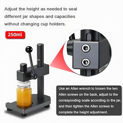 Máquina selladora manual de latas para tarros y botellas, herramienta de sellado de aleación de aluminio duradera para uso doméstico y comercial