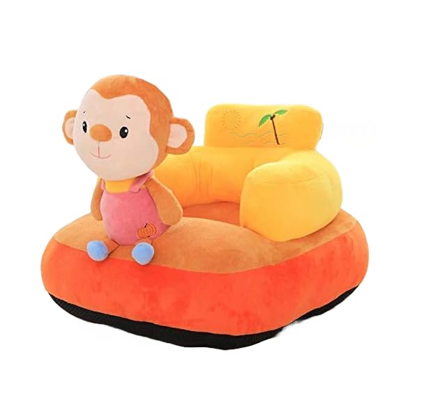 Kids Sofa Soft Plush Cushion Chick Shape Soft Plush Cushion Baby Sofa Seat/Rocking Chair for Kids- 08 to 36 Months (Beige)-image-17