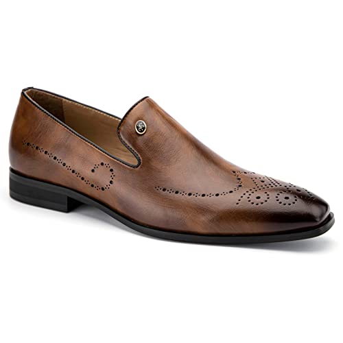 Image of Meijiana Mens Loafers Wedding Dress Shoes Slip-On Loafers for Men Tuxedo Suit Shoes