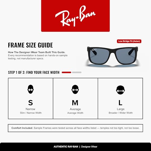Image of Ray-Ban RB4165F Justin Classic Square Sunglasses for Men