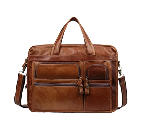 Sacoche en cuir véritable marron idéale pour le travail et les voyages actifs
