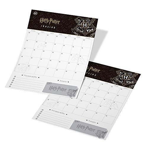 Prancheta Calendário Planner 12 Folhas Personalizadas, Harry Potter