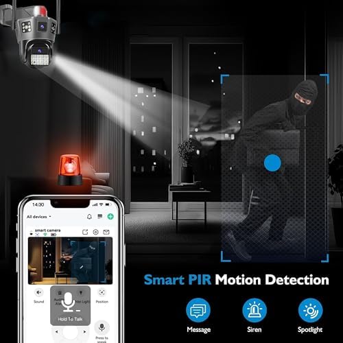 Image of WC16K 3MP HD Dual Lens 4G CCTV Camera for Home Outdoor | Color Night Vision | 355 PTZ | AI Motion Tracking | Two-Way Audio | Waterproof | Phone Push Alarm | Built-in Siren