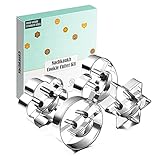 Cookie Cutters, Stainless Steel Biscuit Molds for Baking Metal Modeling Tools, 4 Pieces (Smiley Face)