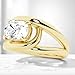 SilverQ 2.50 Ct Cushion Cut Diamond Split Shank Engagement Ring for Women 14K Yellow Gold Plated Modern Solitaire Wedding Band 925 Sterling Silver Handmade Proposal Jewelry
