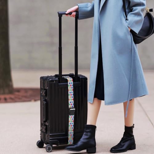 Image of Luggage Straps for Suitcases:Polyester Travel Belt for Connecting Bags and Suitcases, Unique Identifiers Multi-Color Travel Accessory