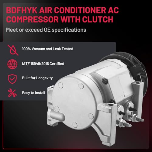 BDFHYK Air Conditioning A/C Compressor 98311 compatible with Dodge Charger 2011-2013, Durango 2011-2015, Challenger 2011-2014, compatible with Jeep Grand Cherokee 2011-2015 V6 3.6L