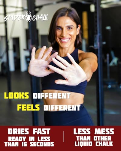 spider chalk 2oz Liquid Chalk for Gym, Weightlifting, Rock Climbing, Gymnastics. Safe Ingredients, No Harmful Fillers, Made in The USA