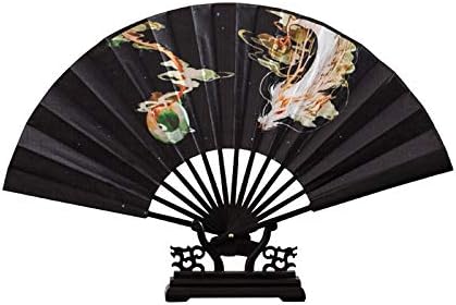 Handheld Fans, Vintage Style Flapper Hand Fan Chinese Big Folding Fan Bamboo and Wood Cloth Hand Fan Outdoor Personality Decorative Fan Wedding Gift Decoration Hand Fan