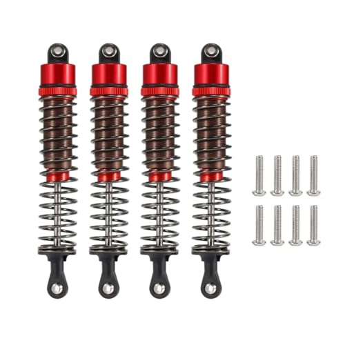 Amortisseurs RC 1/10 remplis d'huile 100mm rouge pour voitures radiocommandées LC Racing Absima