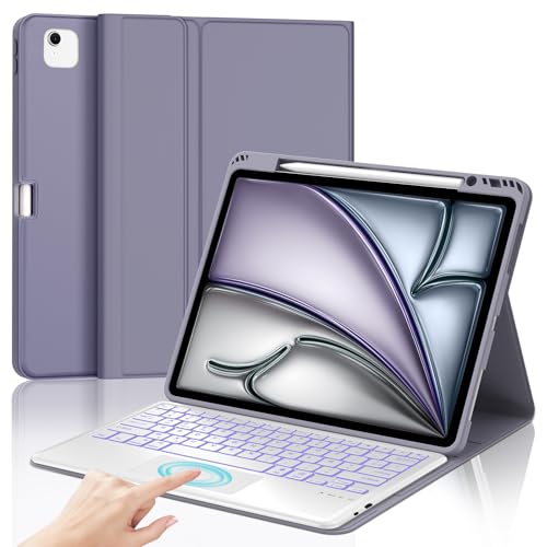 Teclado con Touchpad para iPad Air 13" M4 2026 AZERTY Violeta JADEMALL
