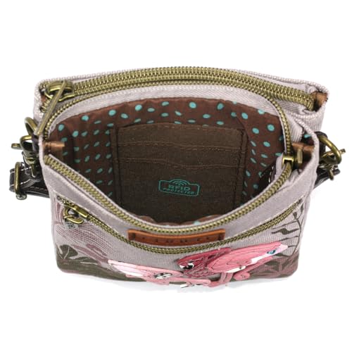 Image of CHALA Double Pocket Xbody Women RFID Protected Canvas Crossody Purse with Adjustable Strap | Double Pocket