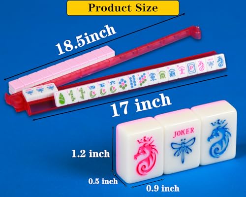 Set de Mahjong Americano Rosa con 166 Fichas y 4 Racks miniatura 2