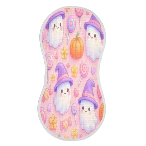 Cute Ghosts and Pumpkins Burp Cloths Unisex Cotton Burp Cloths Absorbent and Non-Seeping Suitable for Babies, Toddlers, Newborns