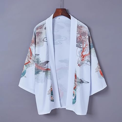 Image of Women's and Men Kimono Cardigan Japanese Long Sleeves Lightweight Open Front Coat Tops