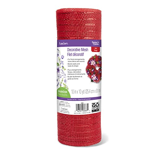 FloraCraft Decorative Mesh 10 Inch x 10 Yard Red