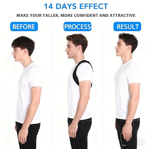 Posture Corrector for Women Men, Copper Upper Back Brace, Back Straightener Support Correcting Hunchback and Bad Posture, Back Pain Relief for Neck, Shoulder, Clavicle, Black, L/XL - Image 3