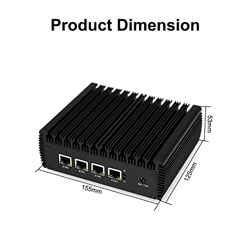 Moginsok Firewall Appliance Mini Pc, Intel Celeron J4125 Quad Core 4Xintel I225 2.5G Ethernet Vpn Router Pc Aes-Ni Hdmi Vga Barebone No Ram No Ssd #TOP3